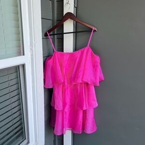 ABERCROMBIE & FITCH MAGENTA TIERED DRESS